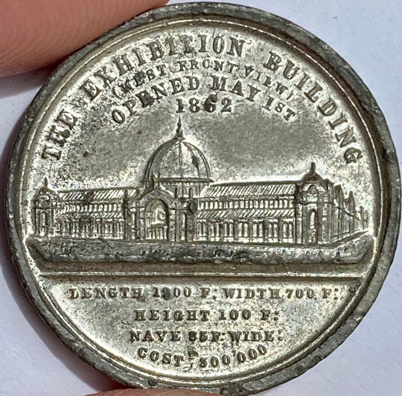 British Tokens 1862 LONDON WORLD'S FAIR EXHIBITION BUILDING BRASS